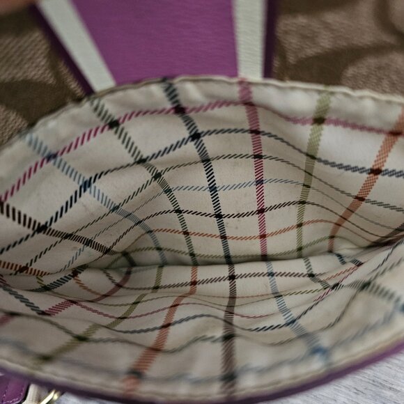 Coach Heritage Stripe Swingpack Monogram Signature Purple Crossbody Bag - Picture 3 of 10